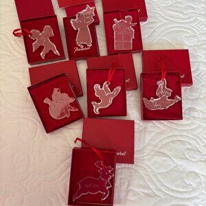 Baccarat 1995 - 2001 NOEL Ornaments - Lot of 7